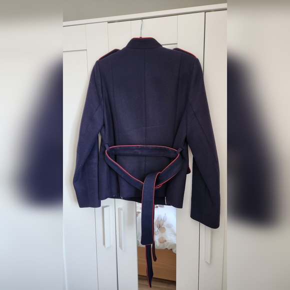 BANANA REPUBLIC Coat Navy red and gold accents - Picture 2 of 3